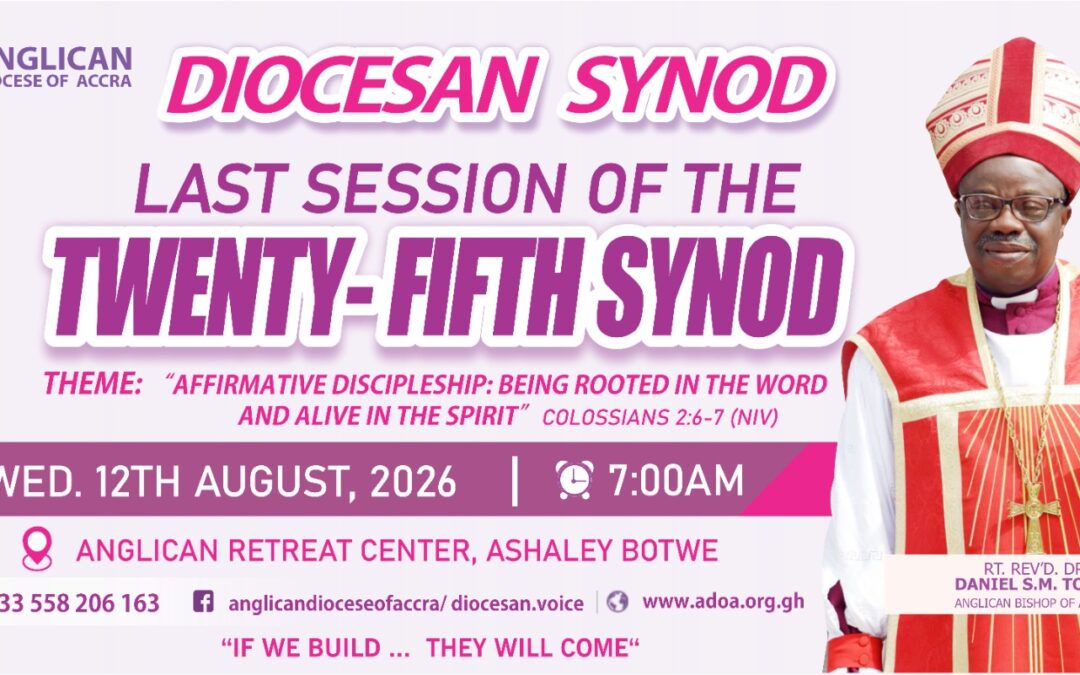 Official flyer for the Anglican Diocese of Accra Synod 2026